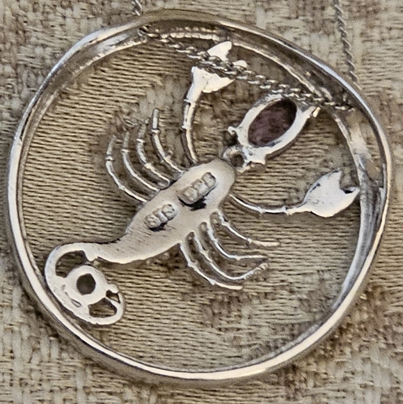 18 inch, Cancer~Crab Astrology Pendant, 925 Silver, Opal/Amethyst, NWT - Picture 7 of 7